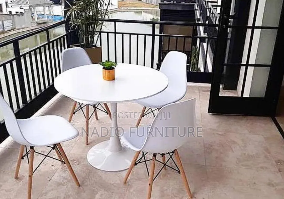 White Set of Dinning Table and Chairs