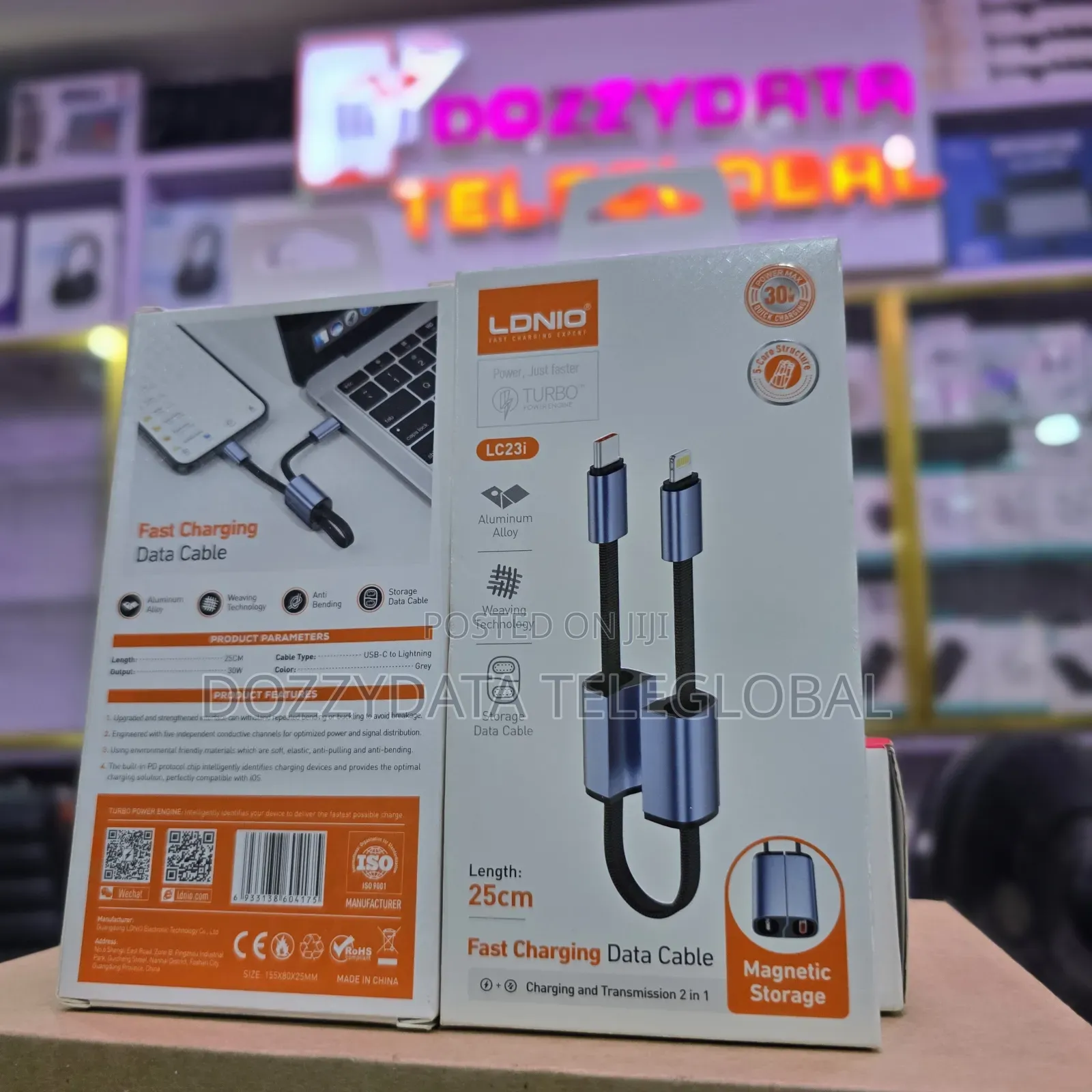 Ldnio Lc23i 30w 25cm Magnetic Storage Fast Charging Data Cable