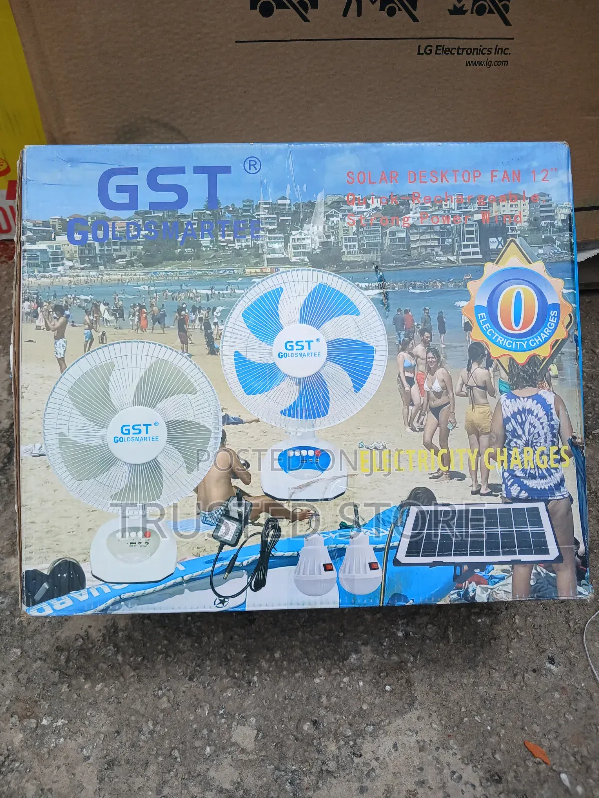 GST Goldsmartee 12" Rechargeable Fan