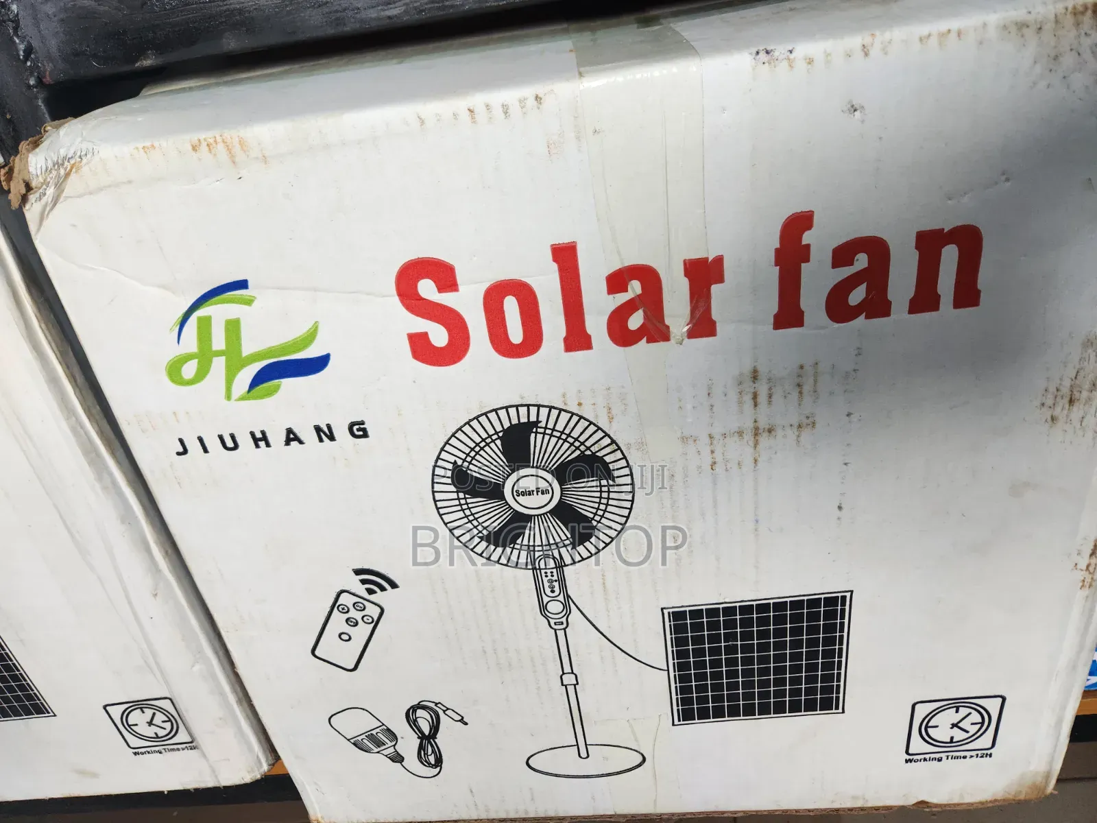 16 Inches Rechargeable Solar Fan With Panel and Bulb - Energy Saver