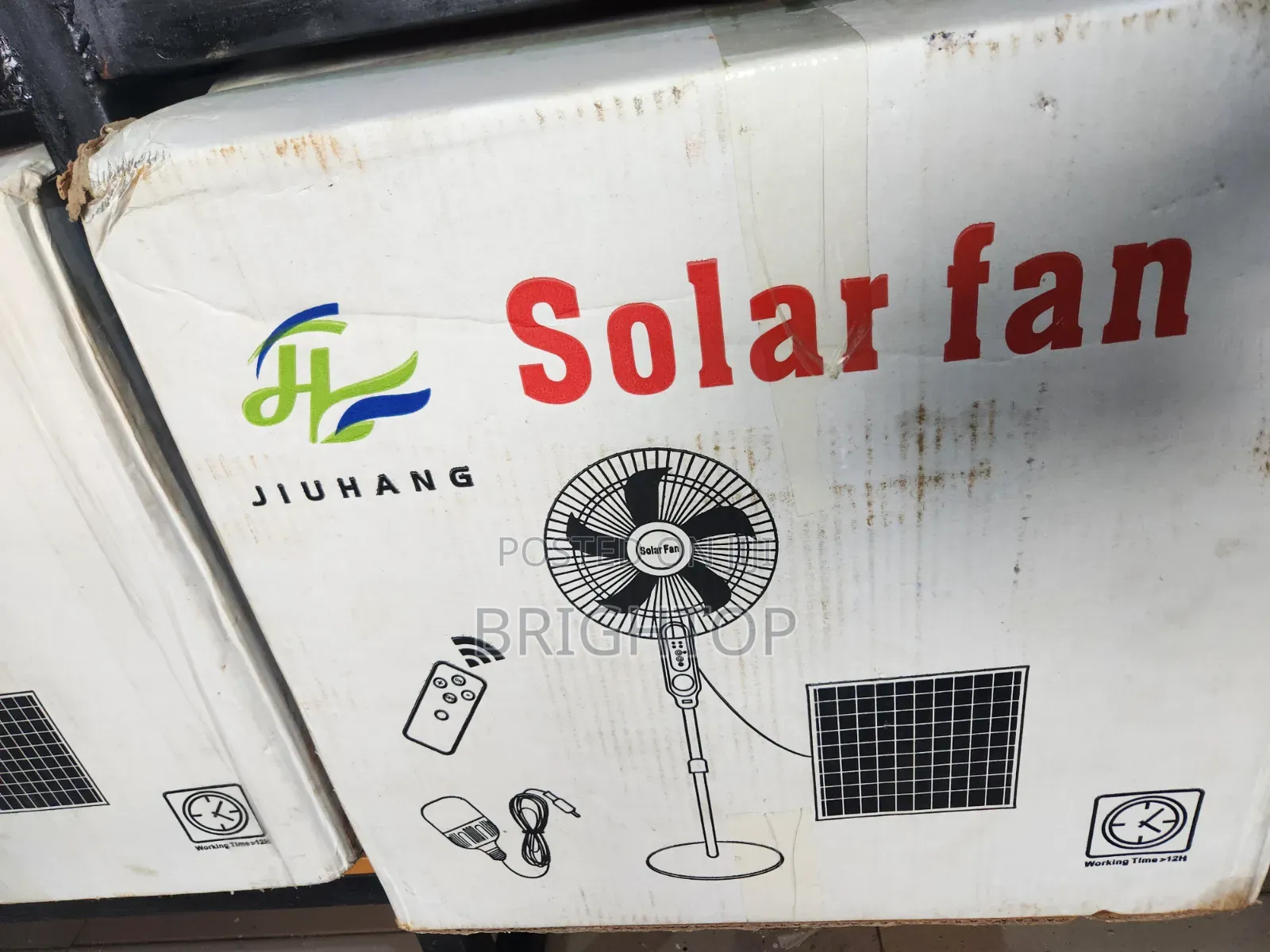16 Inches Rechargeable Solar Fan With Panel and Bulb - Energy Saver