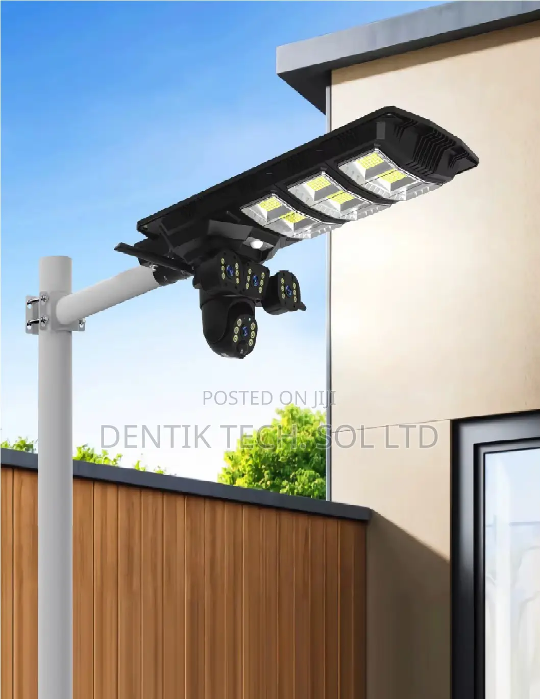 Dual Lens Outdoor 450w Ai 4g Security Solar Street Light Cctv Camera