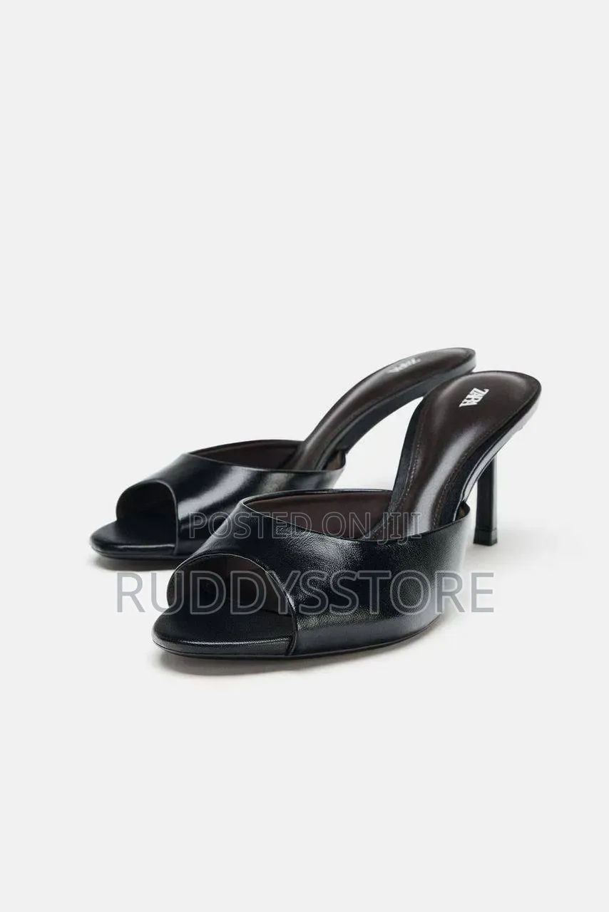 Minimalist Open-Toe Slide Heels