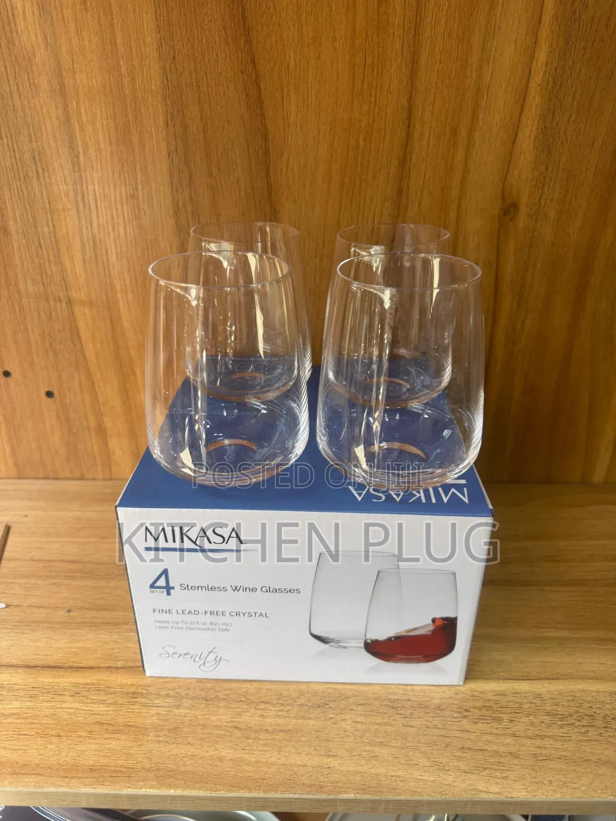 Mikasa-4pc Stemless Glasses-621ml Fine Lead-free Crystal