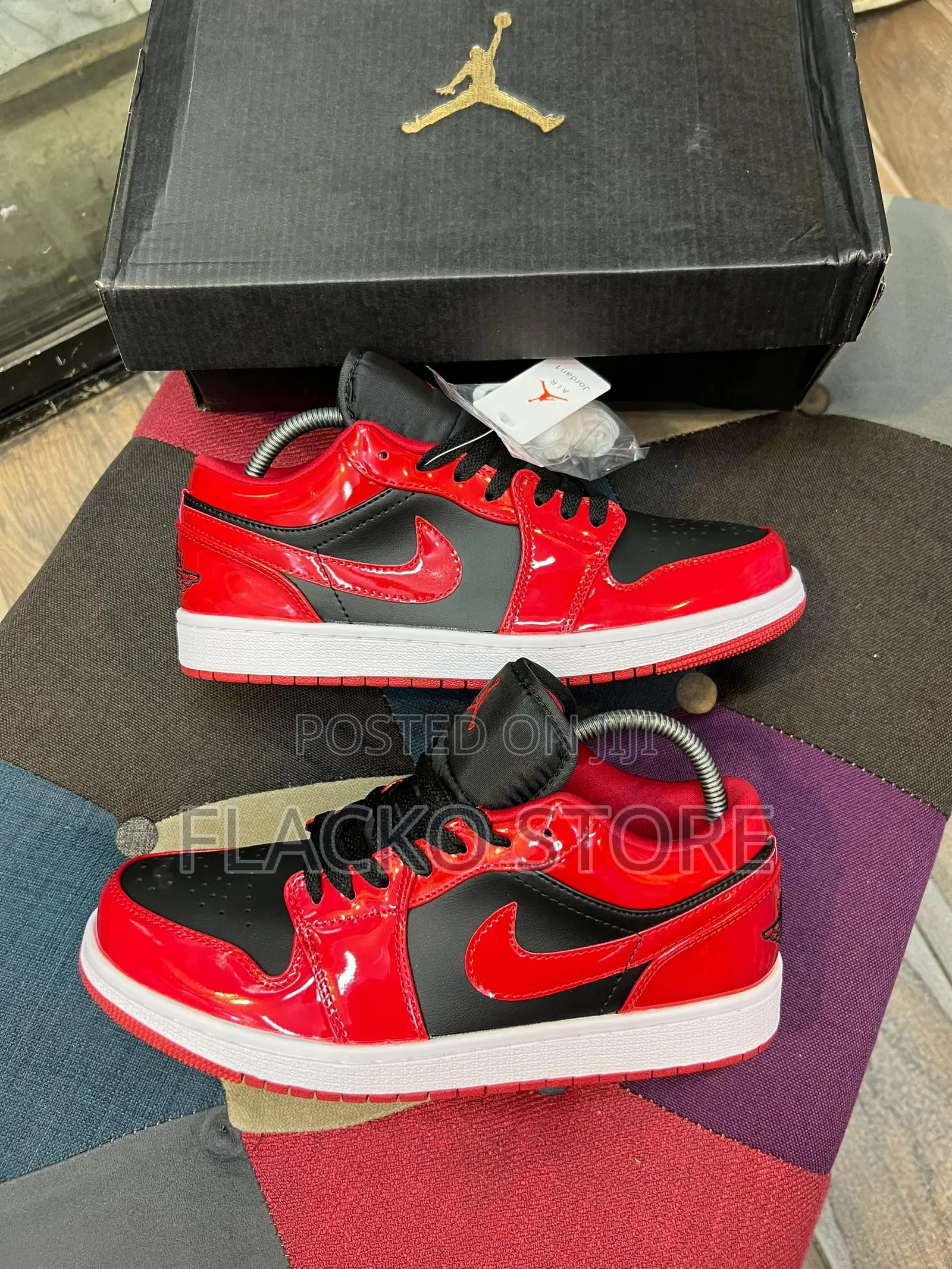 Original Nike Air Jordan 1 Low Patent Leather Sneakers