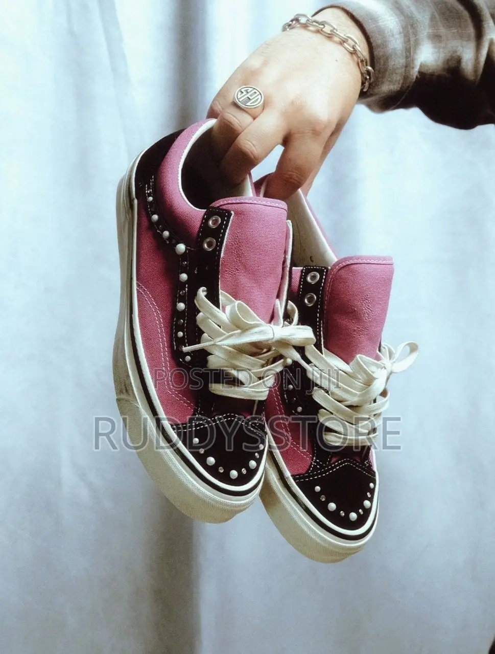 Pearlized Old Skool Style Sneakers/ Buy One Get a Free Sock