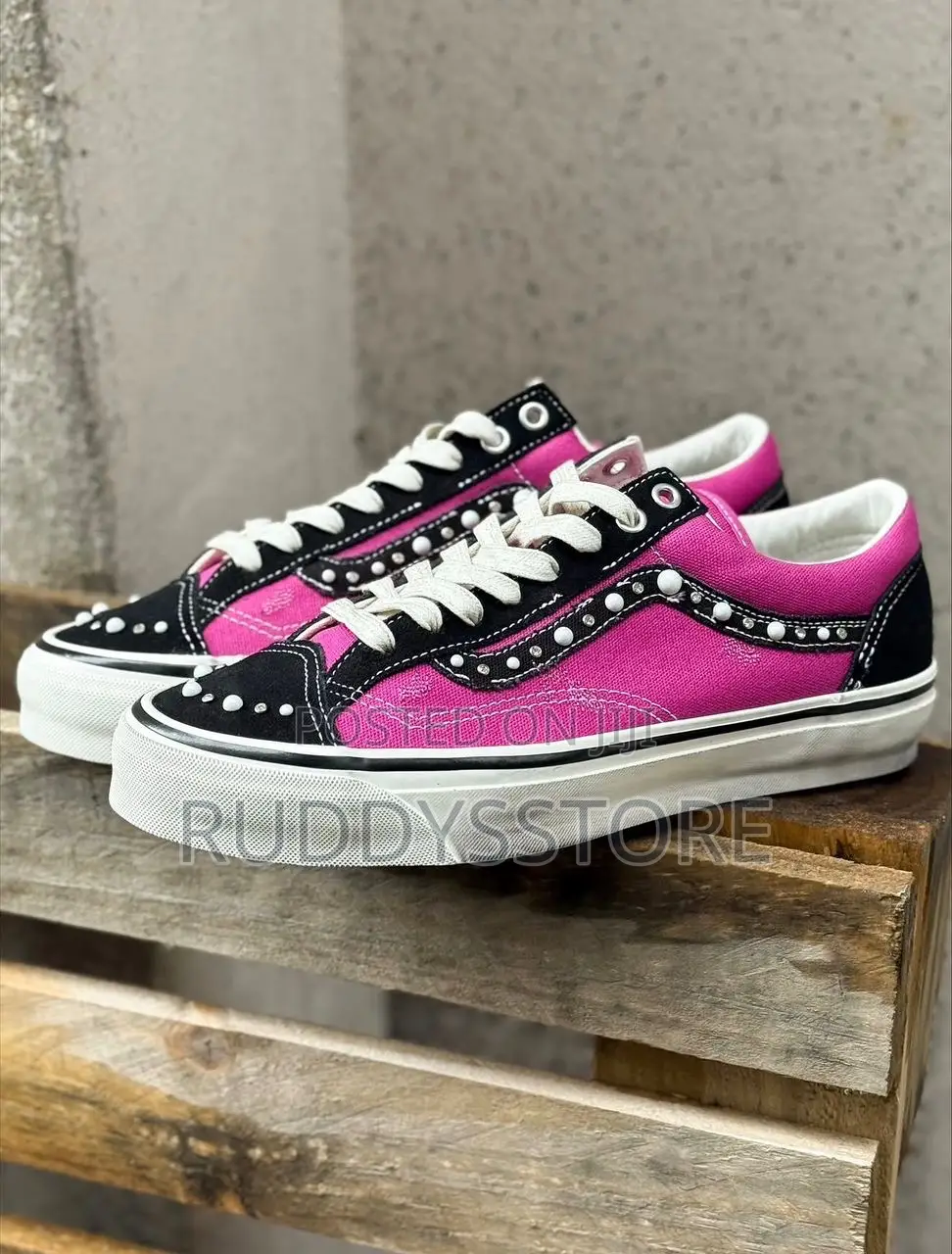 Pearlized Old Skool Style Sneakers/ Buy One Get a Free Sock