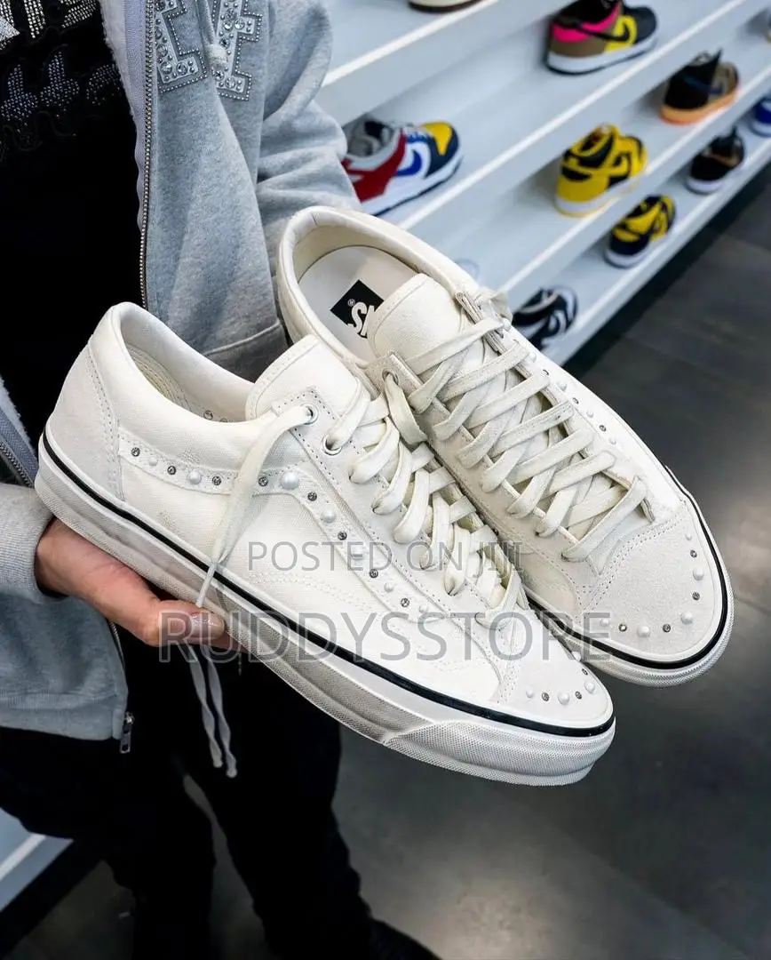 Pearlized Marshmallow Old Skool Sneakers /Buy One Get a Free Sock