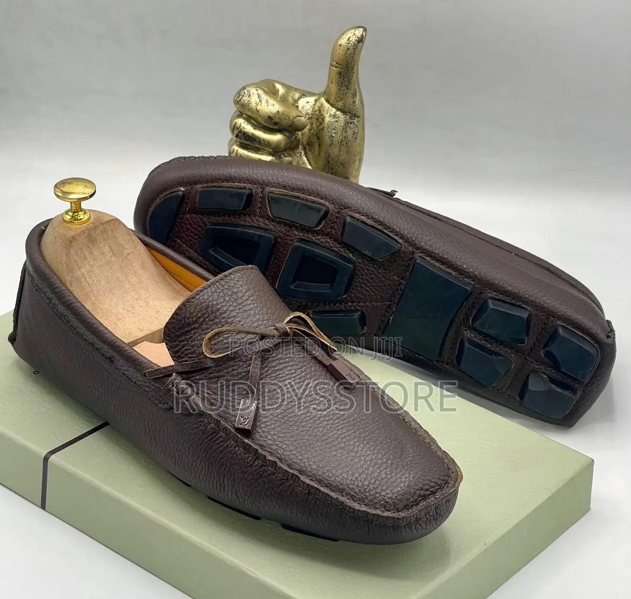 Men’S Valentino Vlogo Black Leather Loafers