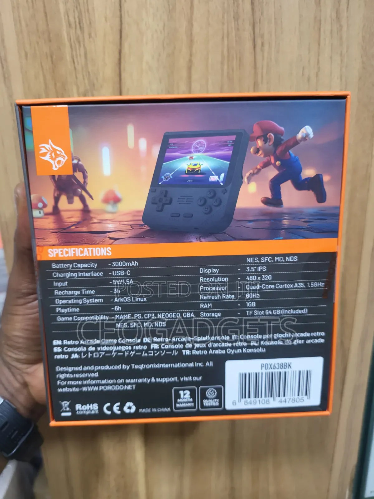 Porodo Gaming Retro Arcade Game Console.