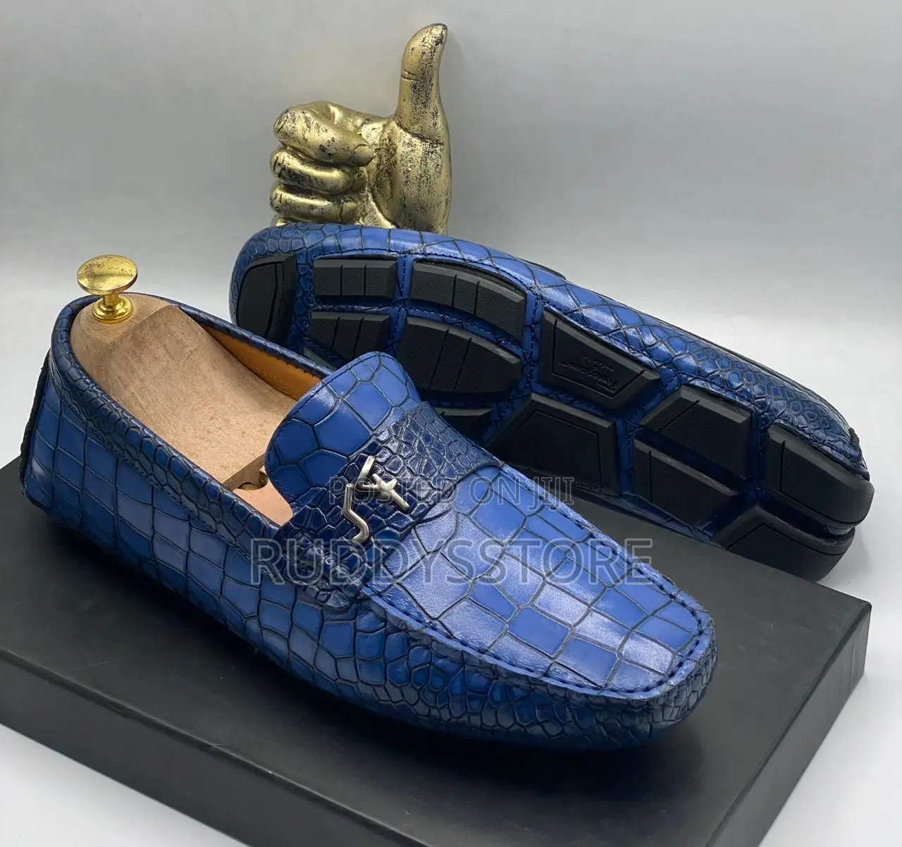 Crocodile Leather Driving Loafers