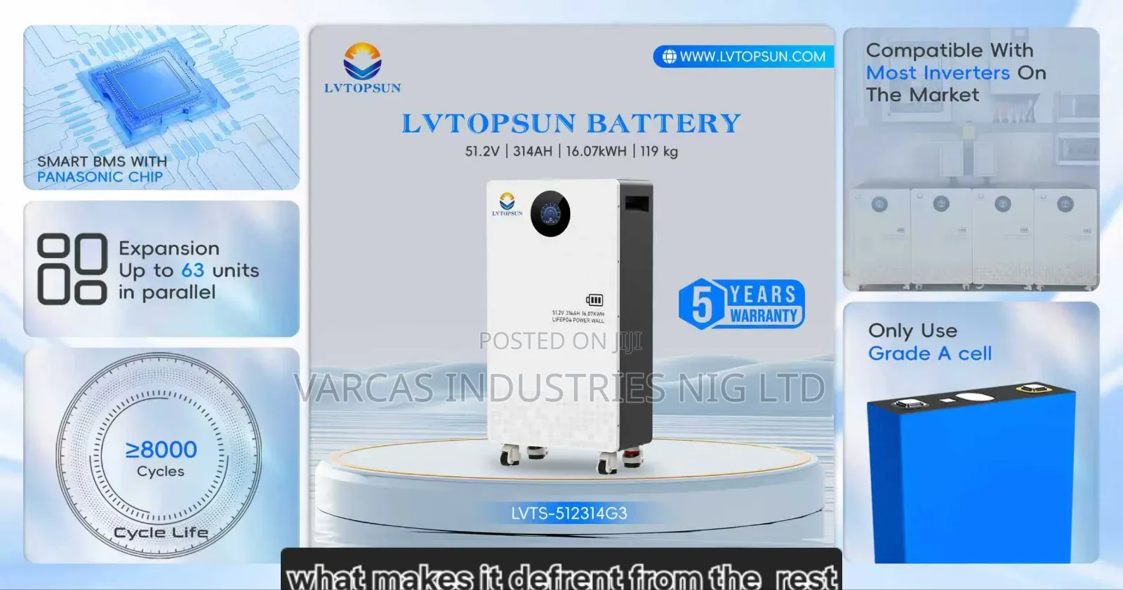 Lv Topsun 16kwh Lithium Iron Batteries