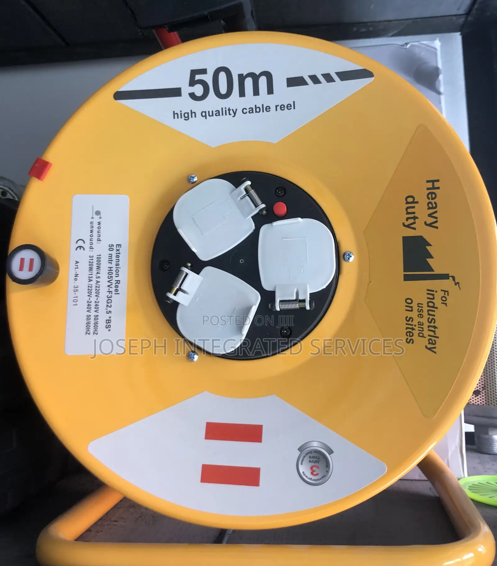 50m Heavy-Duty Extension Cable Reel