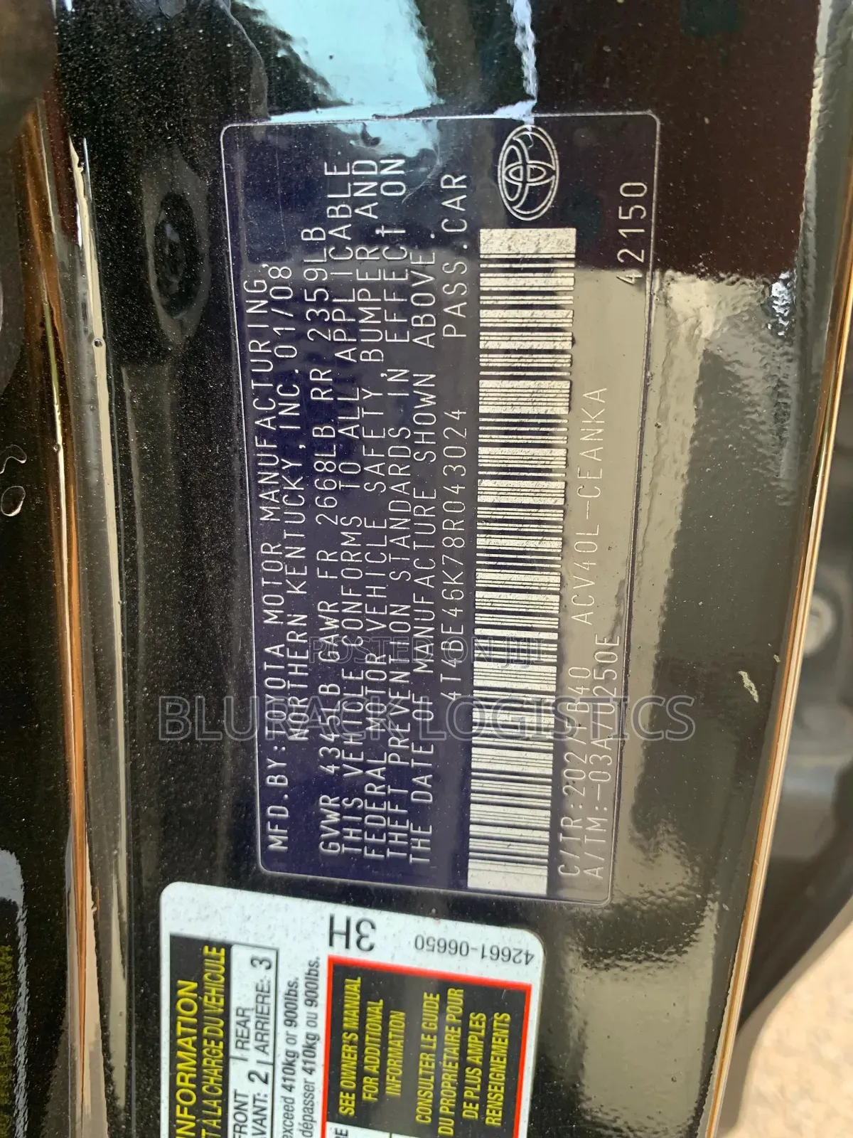 Toyota Camry LE 4dr Sedan (2.4L 4cyl 5A) 2008 Black