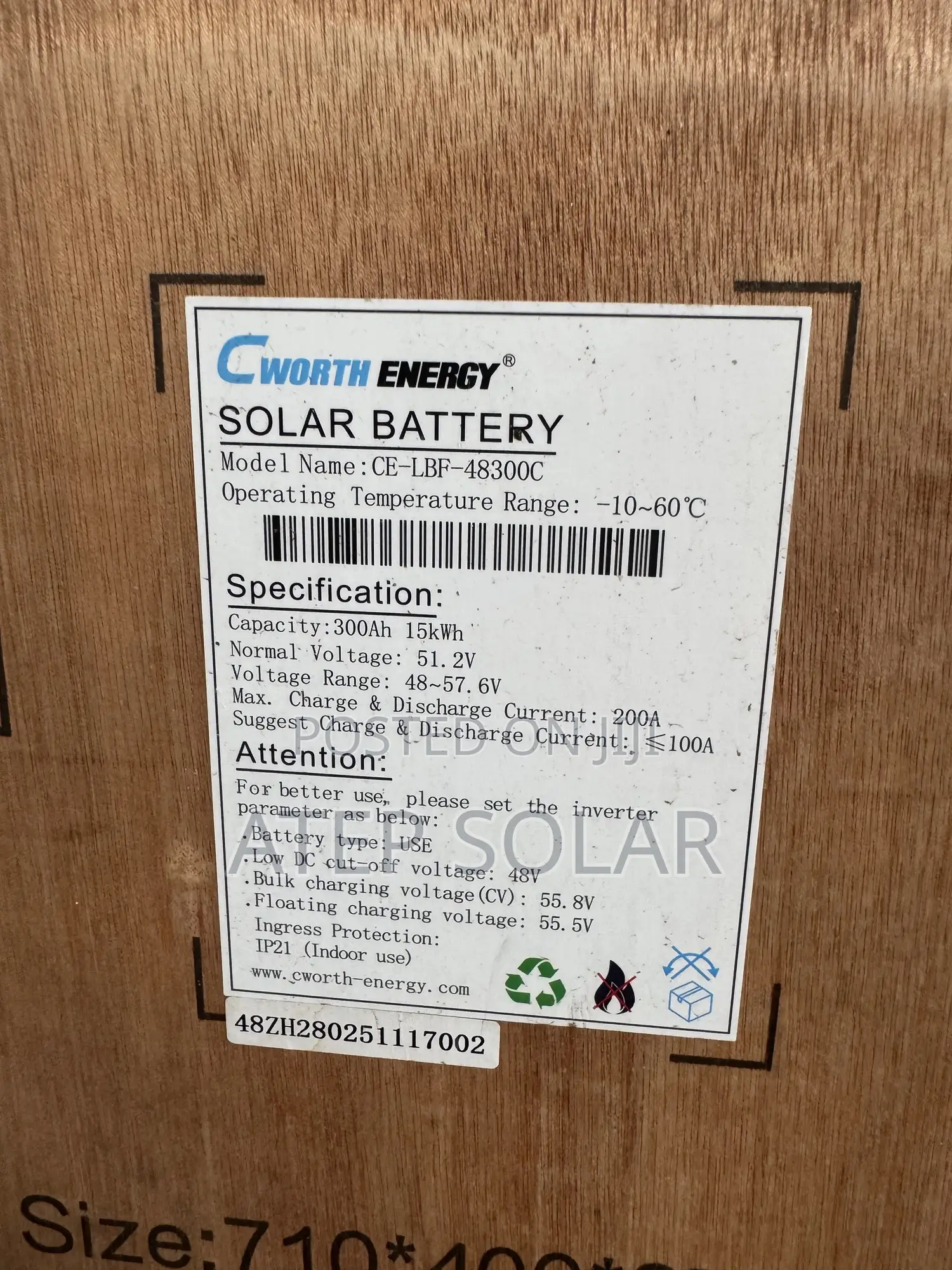 Cworth 15kwh Lithium Battery