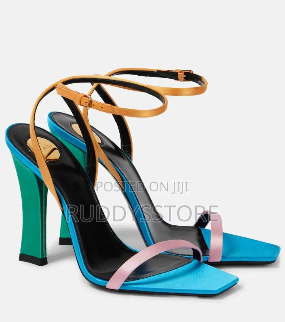 Colour-Block Square Toe Stiletto Heels