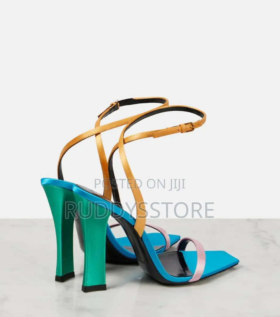 Colour-Block Square Toe Stiletto Heels
