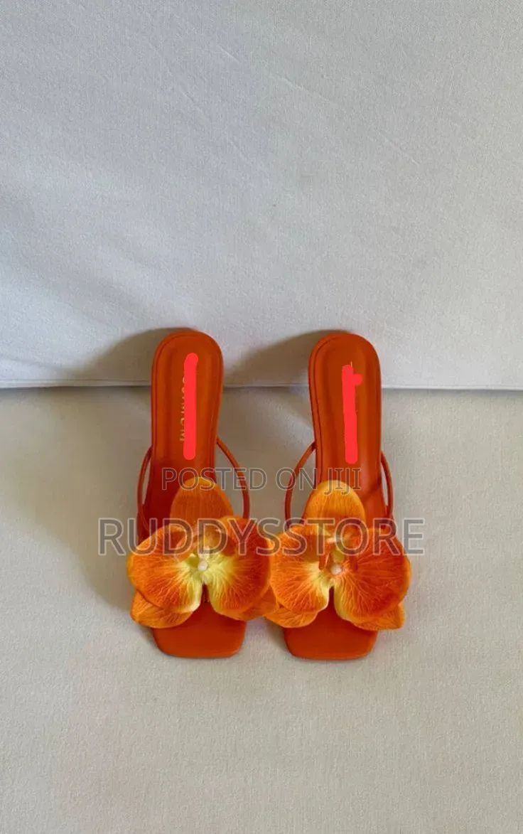 Orchid Flower Strappy Heels