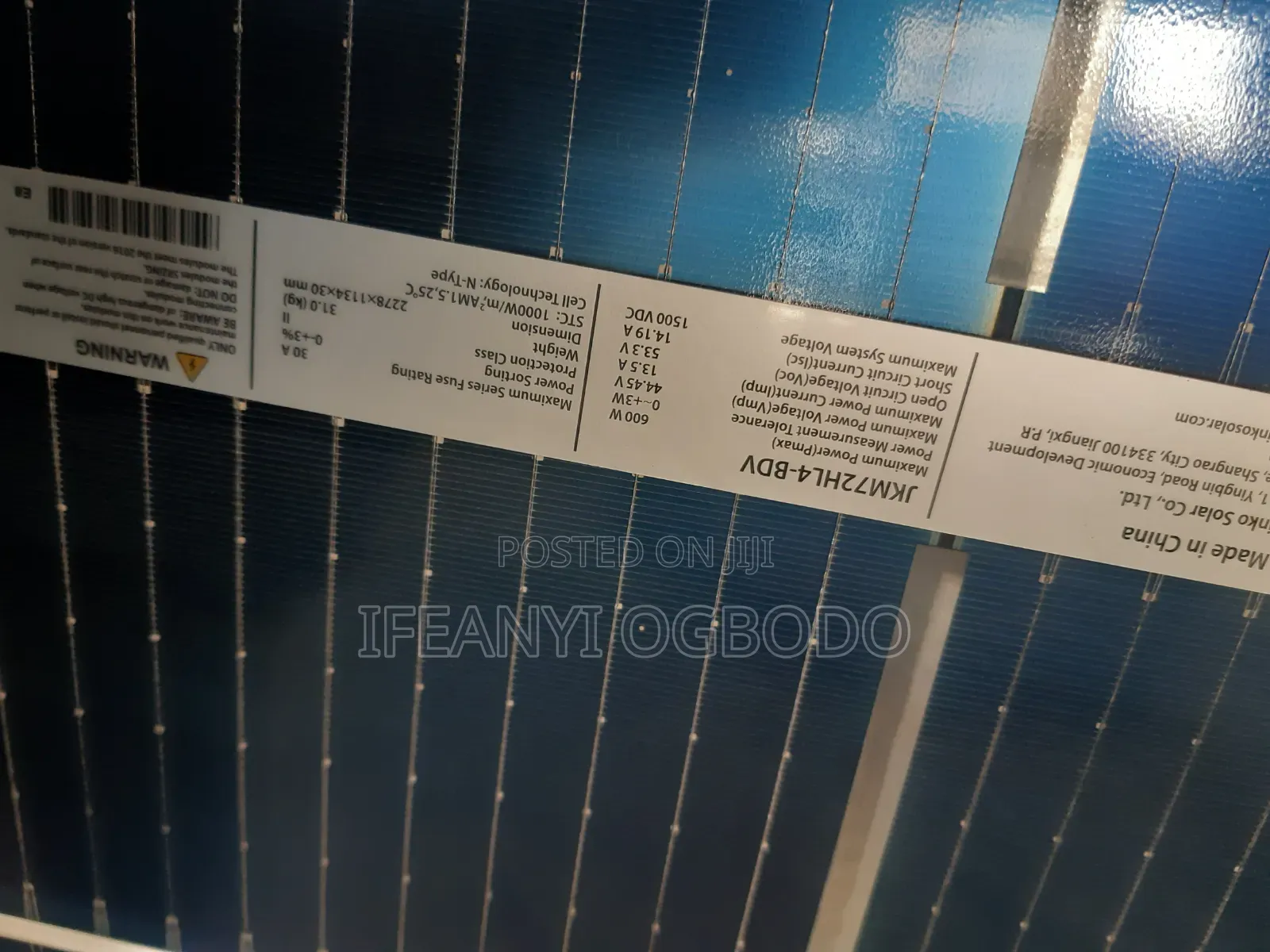 Original Jinko Solar Panel 600w 144cell