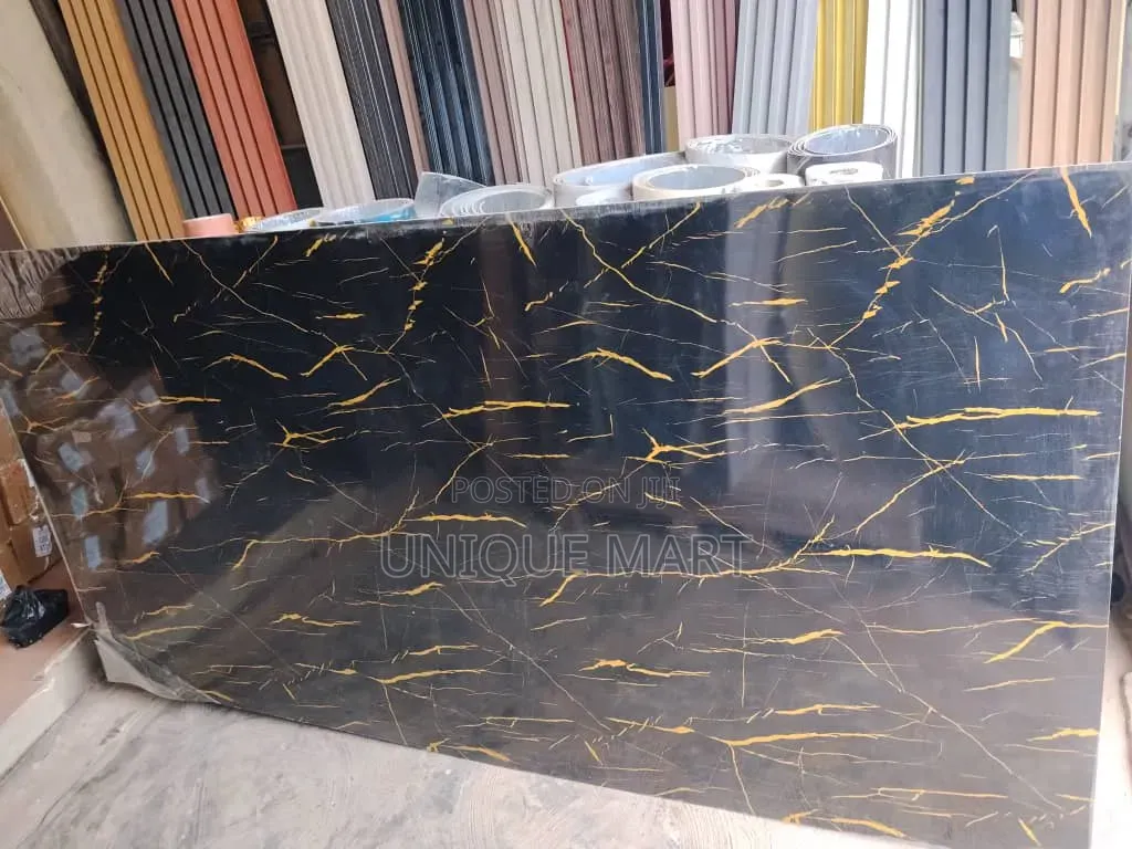 Black/Gold PVC Marble Board,. Good for Tv Backdrops and Interior Wall