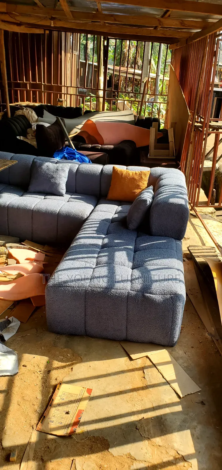 L-Shaped Sectional Sofa and a Matching Accent Armchair