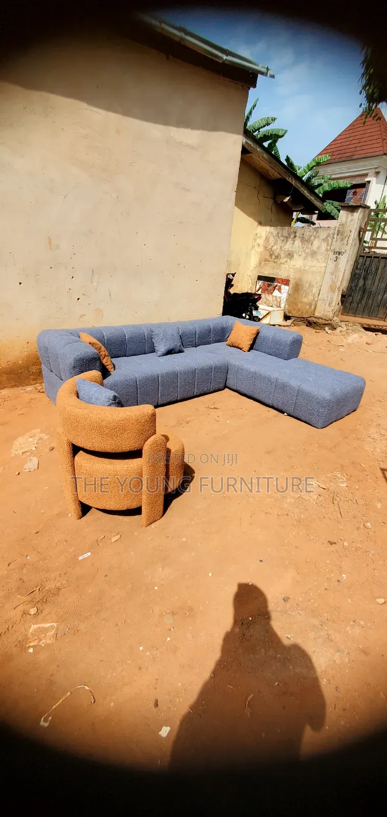 L-Shaped Sectional Sofa and a Matching Accent Armchair