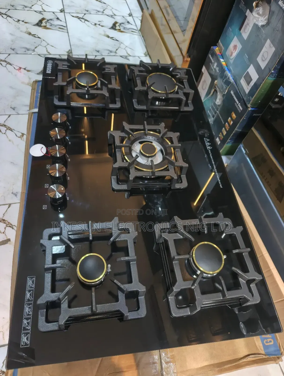 Original Bosch 90cm Inbuilt Gas Hob 5 Burners Gas Cooker Glass Top Etc