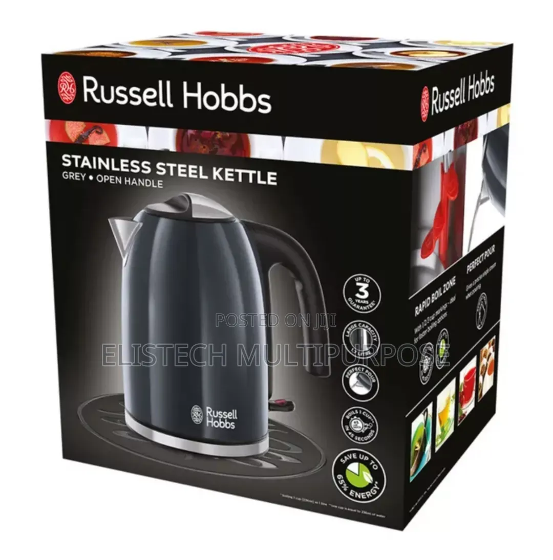 Russell Hobbs Stainless Steel Grey Electric Kettle - 1.7l Rapid Boil