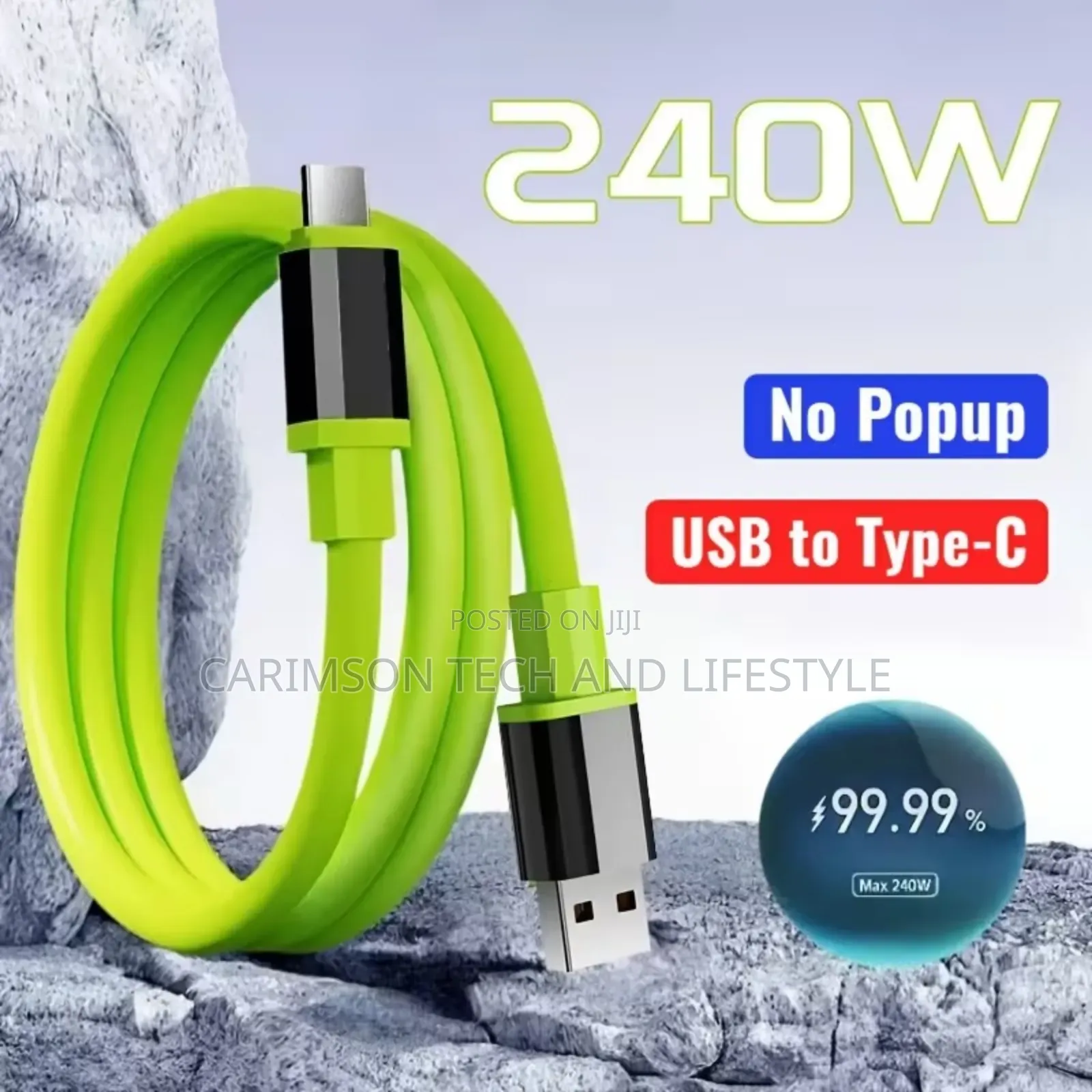 240w Silicone Cable - Usb To Type C