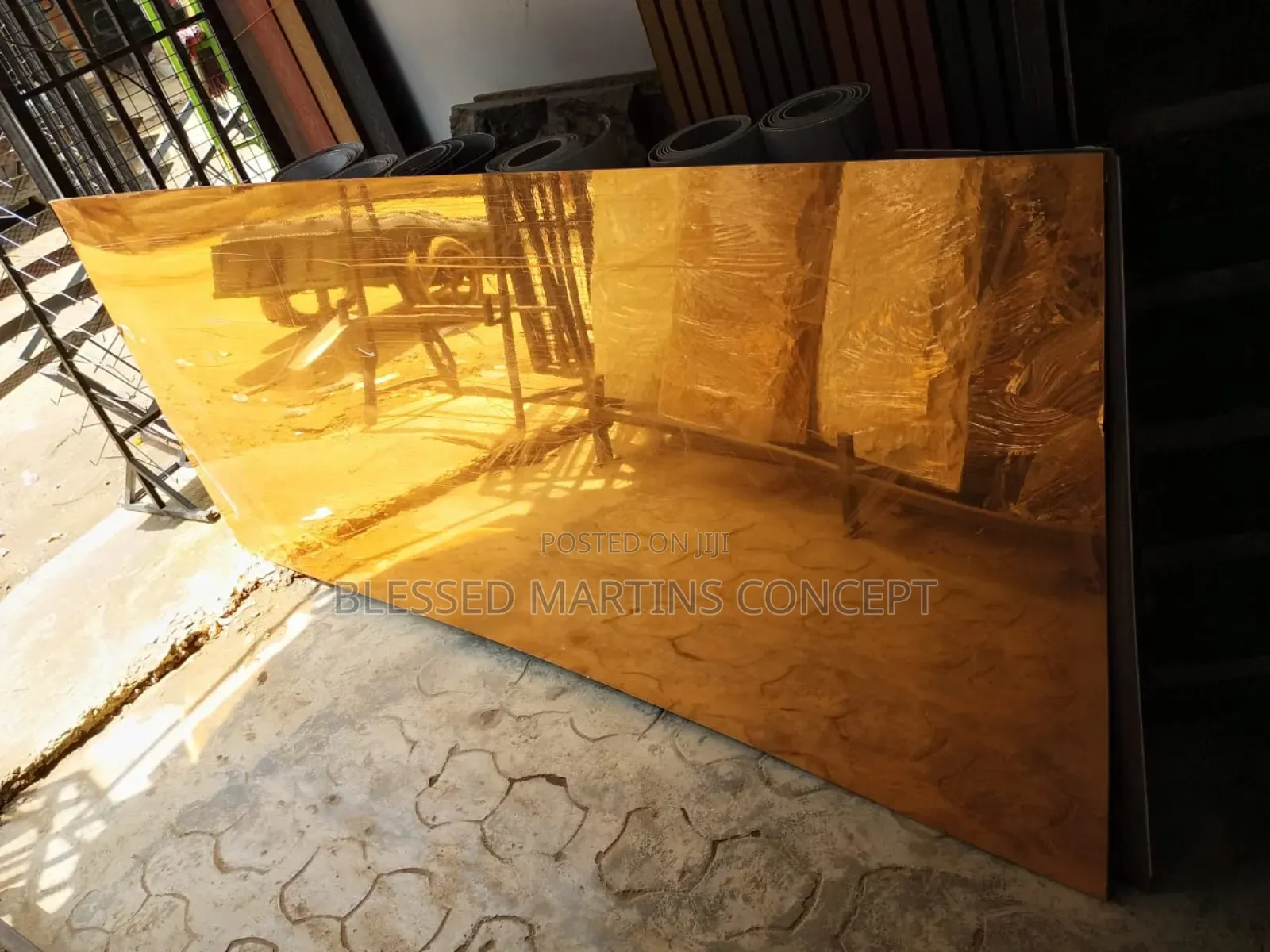 4x9 Ft Large Sheet Gold Mirror Board for Commercial Residential Area