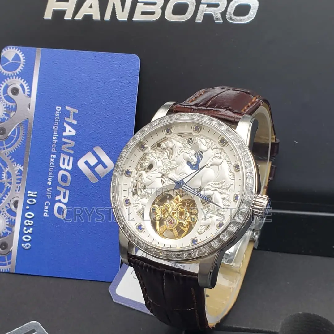 Hanboro Quality Luxury Men Automatic Engine Wristwatch