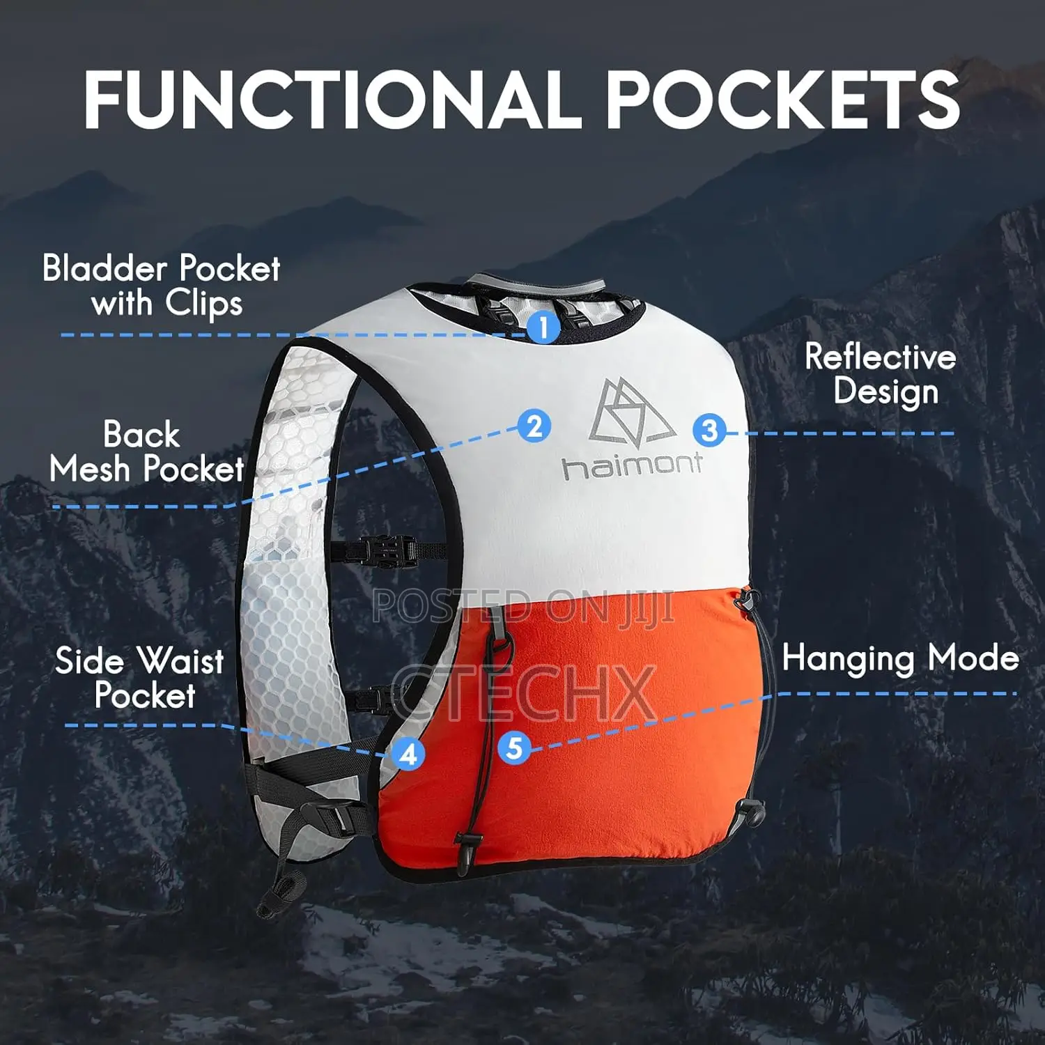 Haimont Hydration Running Vest + 2 Soft Flask 500 Ml Water Bottle