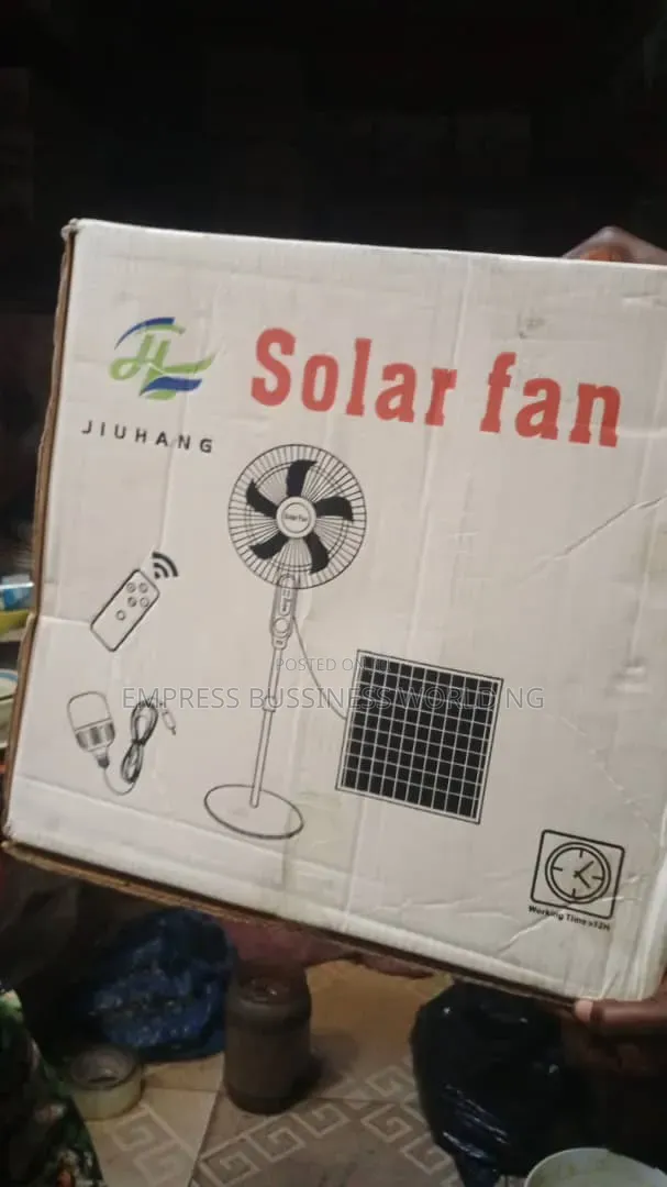 16 Inches Solar Rechargeable Fan With Panel, Light Bulb and Remote