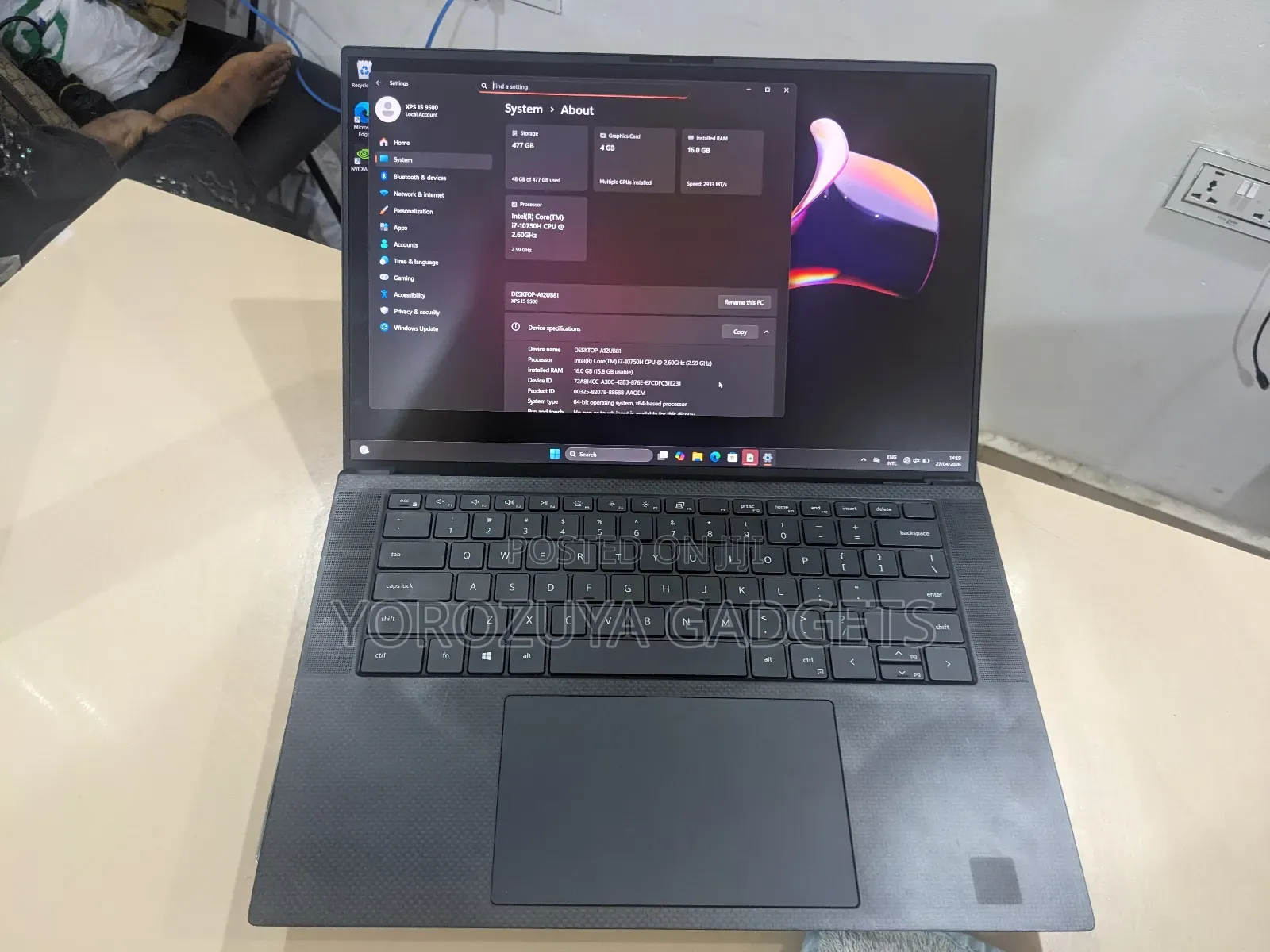 Laptop Dell XPS 15 16GB Intel Core i7 SSD 512GB