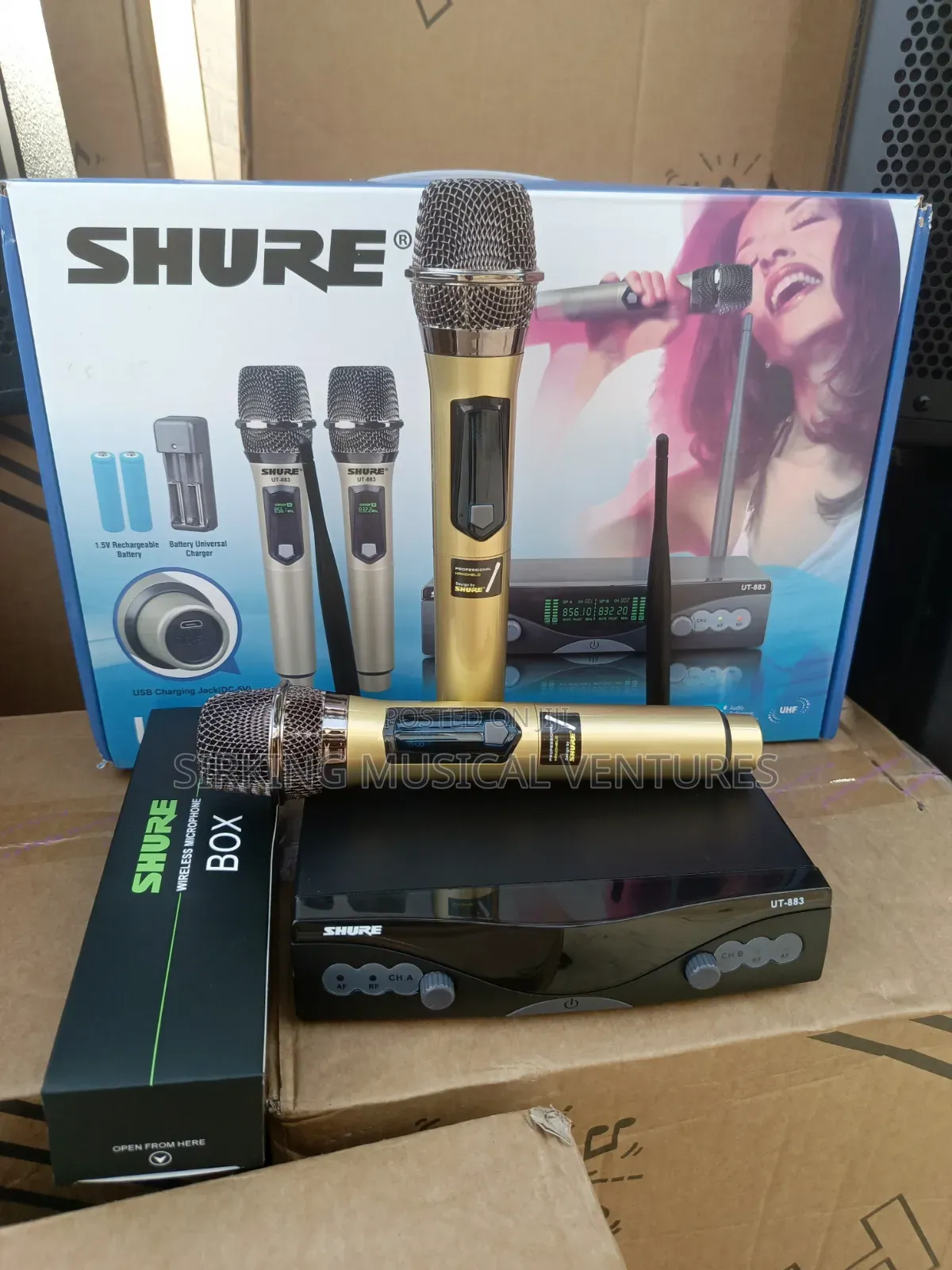 Shure Professional Wireless Mic With Rechargeable Battery Ut-883