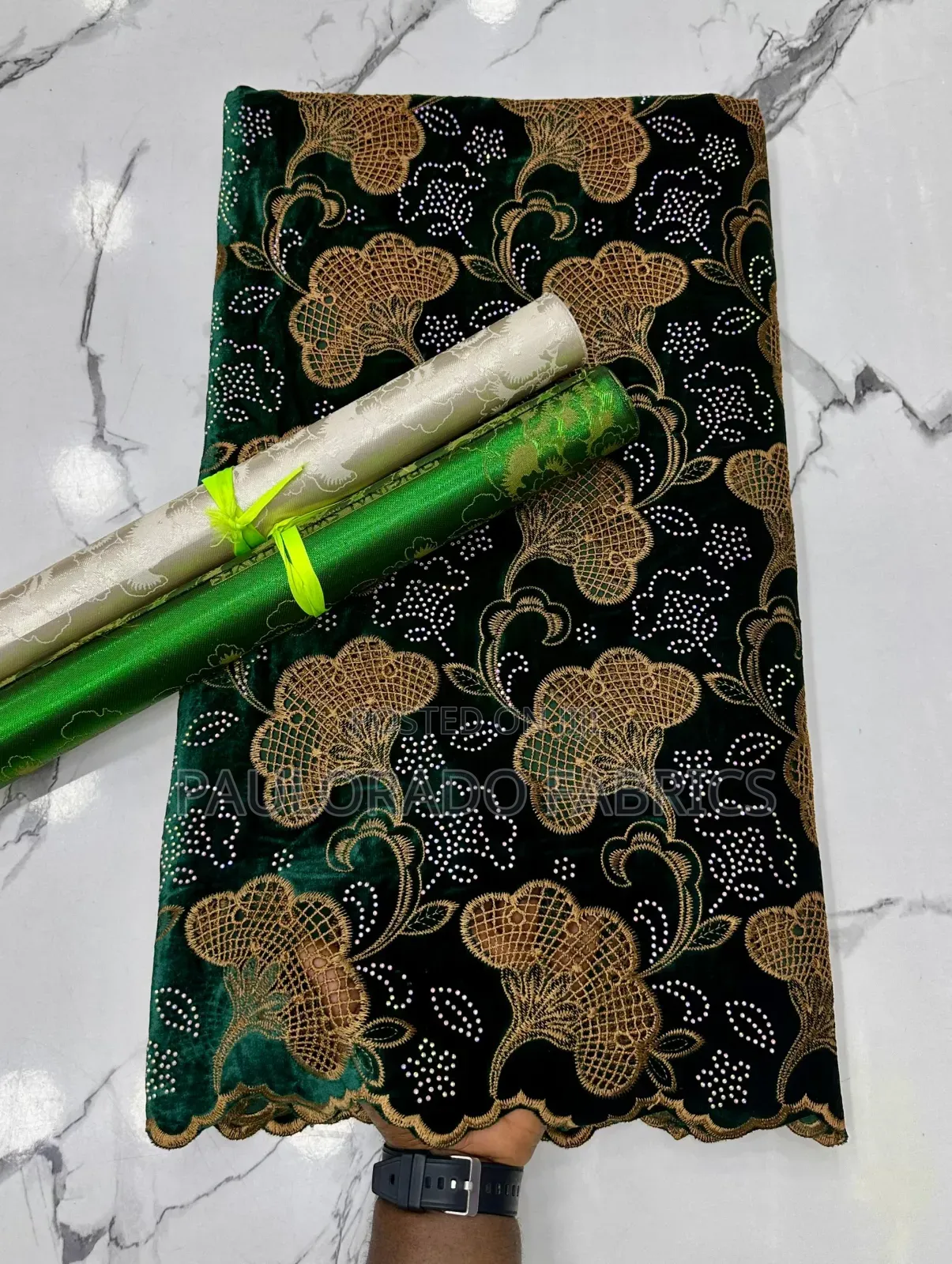 Luxury Velvet Lace With Swarovski Stone