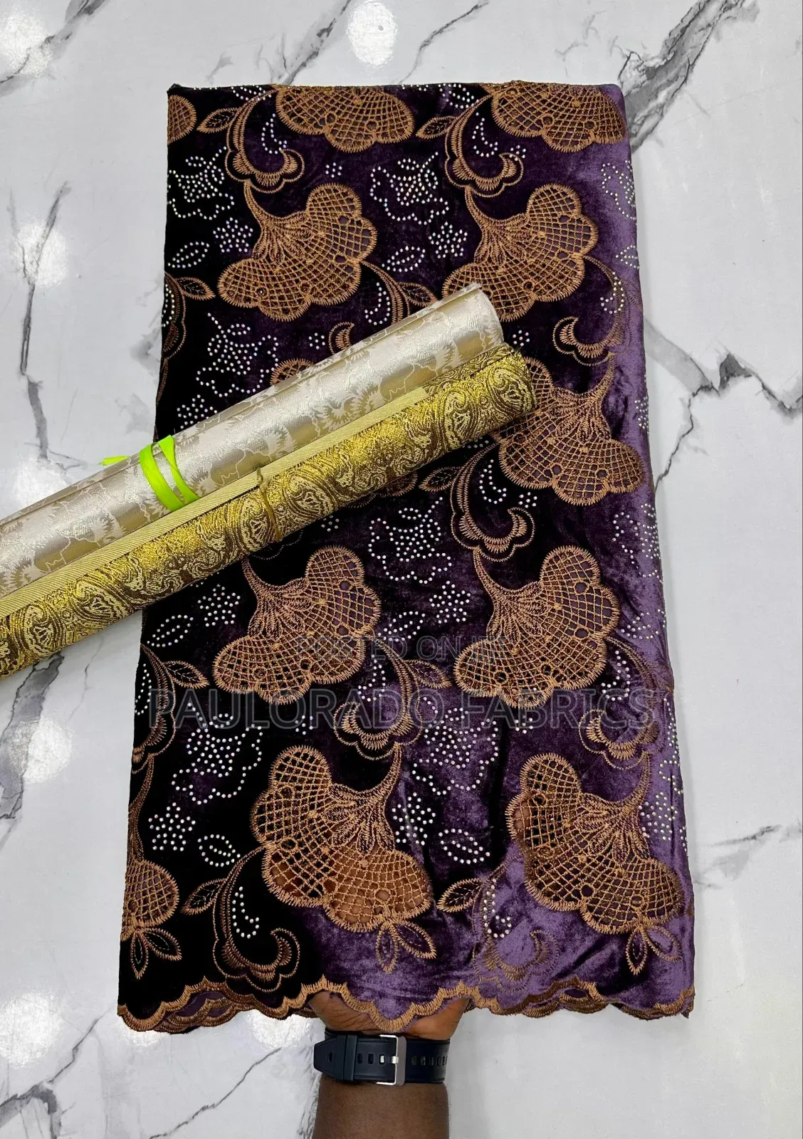 Luxury Velvet Lace With Swarovski Stone