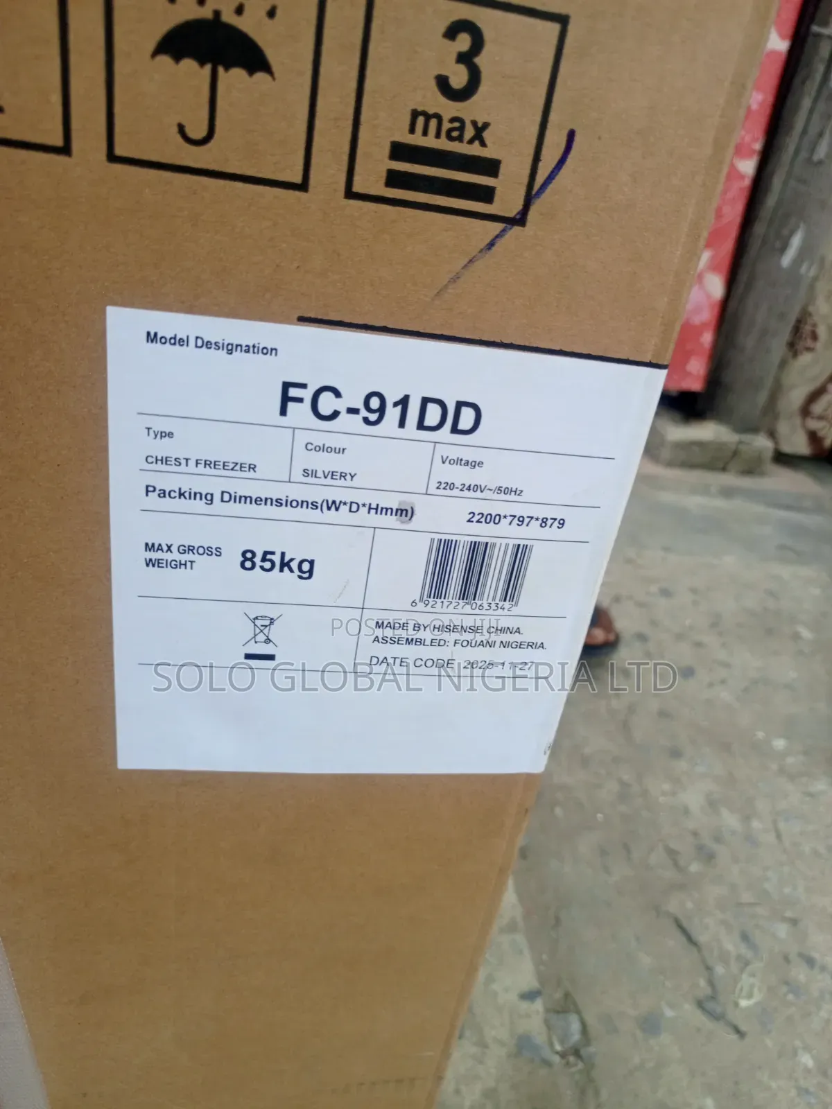 Hisense Chest Freezer 700 Liters Double Door