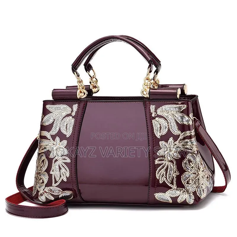 Maria Glossy Embroidery Classy Rich Aunties Bag