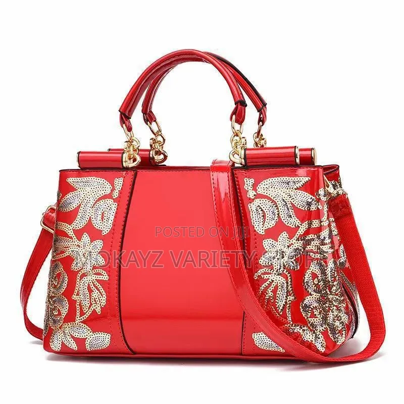 Maria Glossy Embroidery Classy Rich Aunties Bag