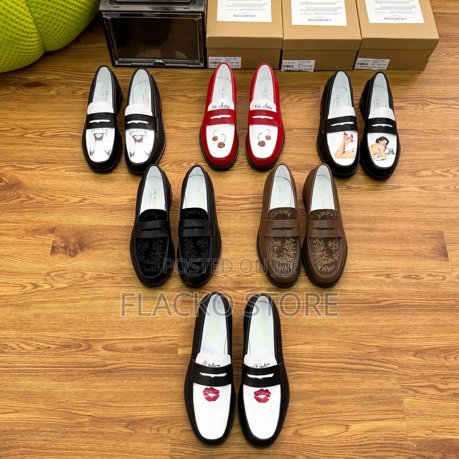 Original J.M Weston X Duke and Dexter Wilde Penny Loafers Shoes
