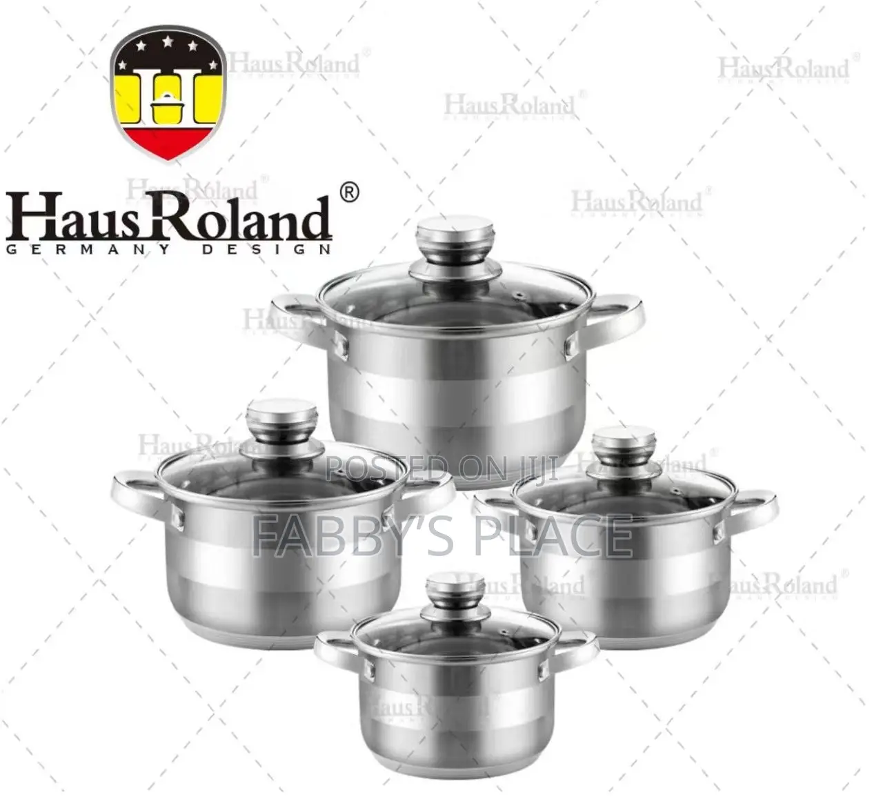 Haus Roland 8pcs Stainless Steel Pot Set | Premium Cookware