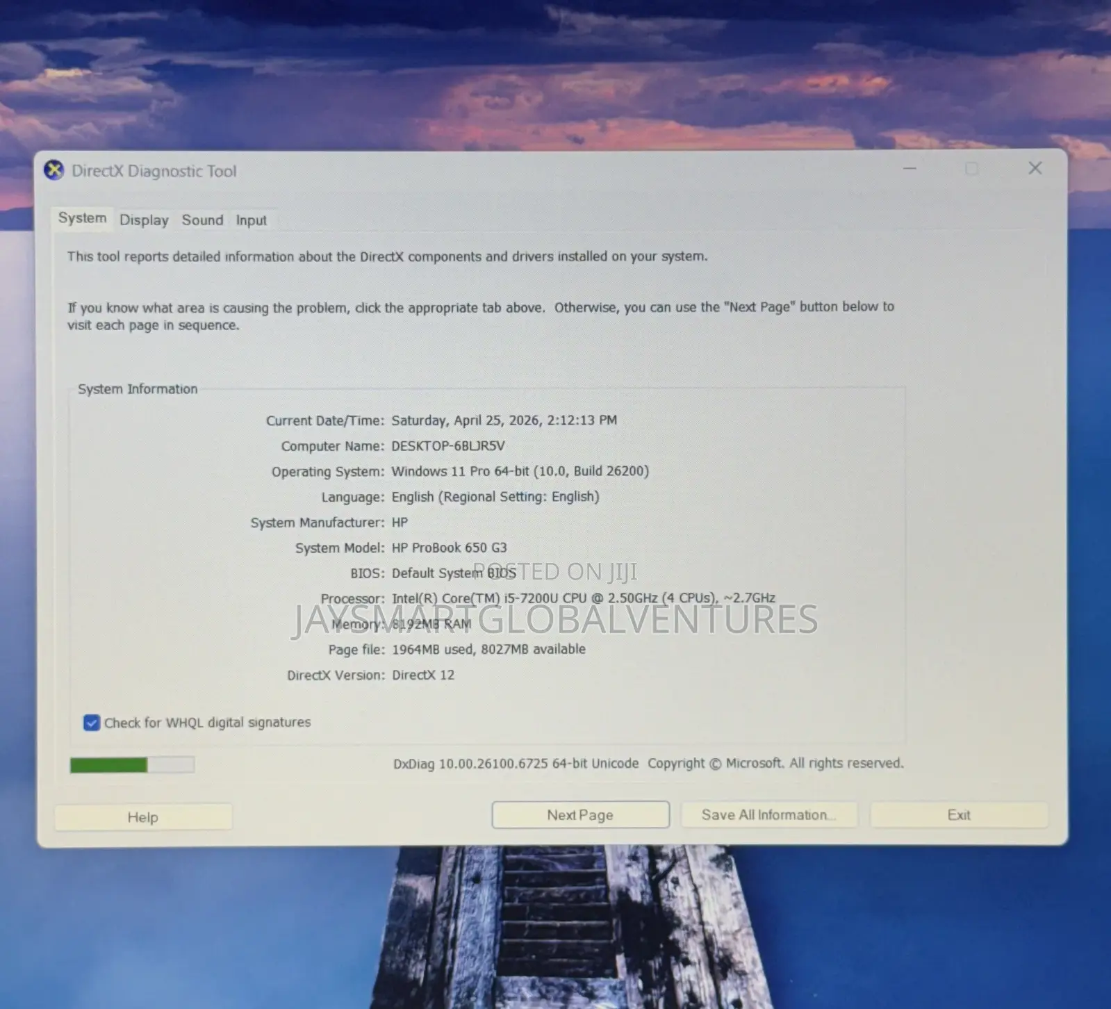Laptop HP 650 G3 8GB Intel Core i5 SSD 256GB