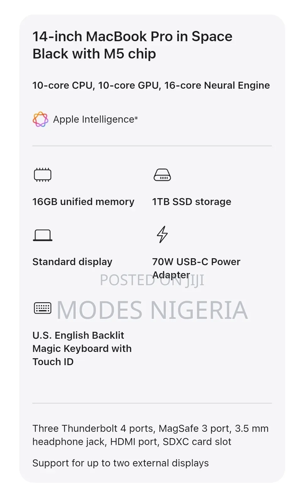 New Laptop Apple MacBook Pro 2025 M5 14-inch 16GB Apple M5 SSD 1T