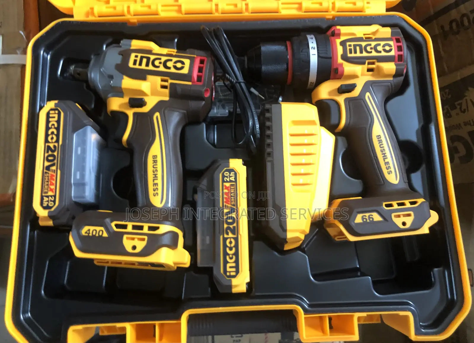 Ingco 20v Cordless Brushless Impact Drill and an Impact Wrench