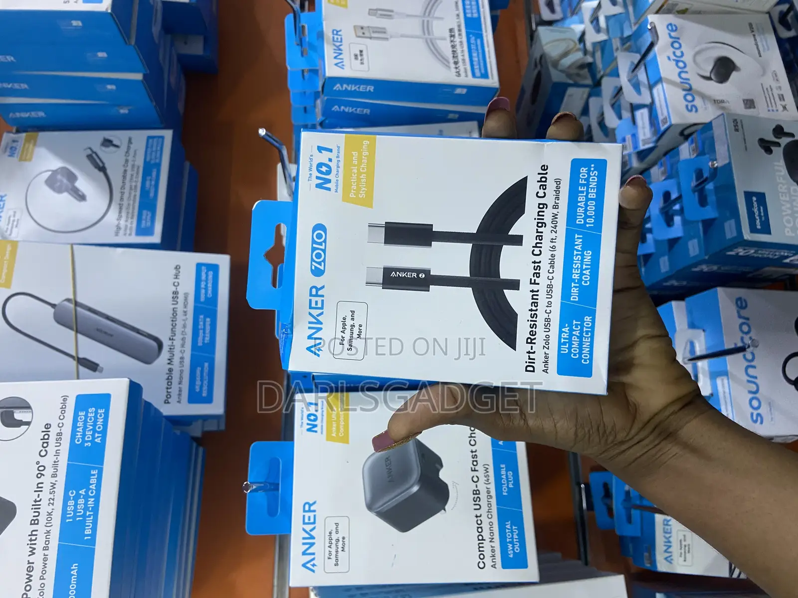 Anker Zolo Usb-C to Usb-C Cable 240w Fast Charging 6ft Braided
