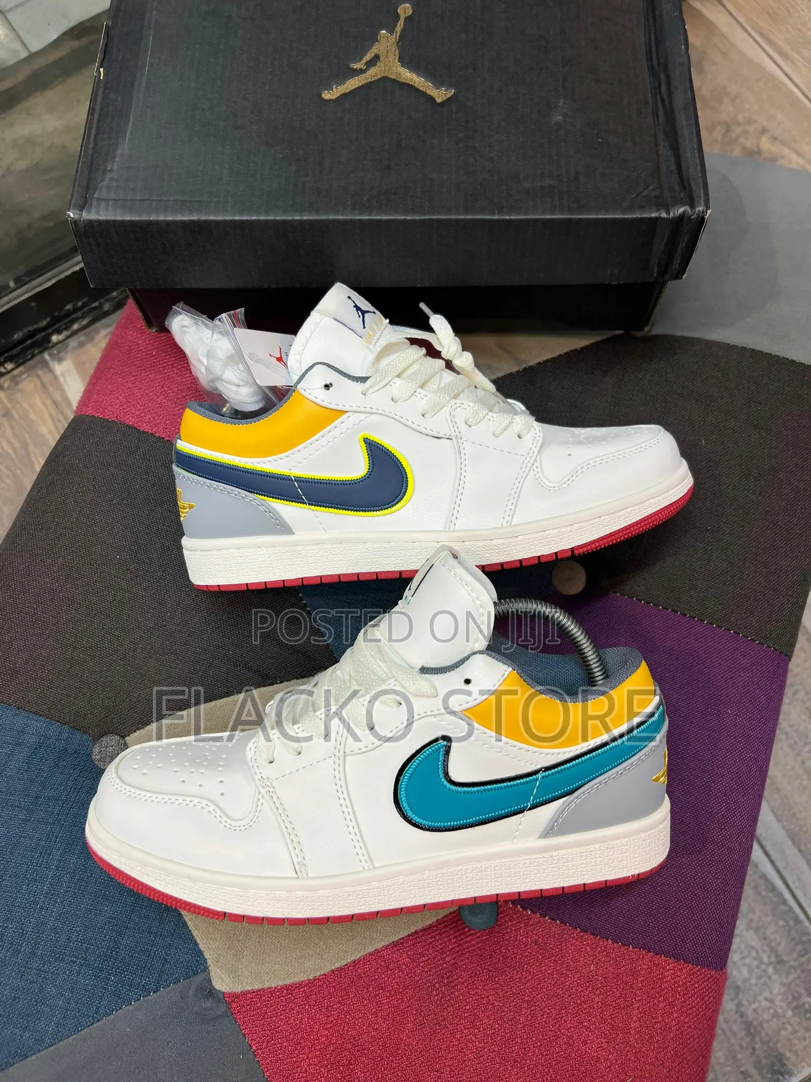 Original Air Jordan 1 Low Color Stripes Sneakers