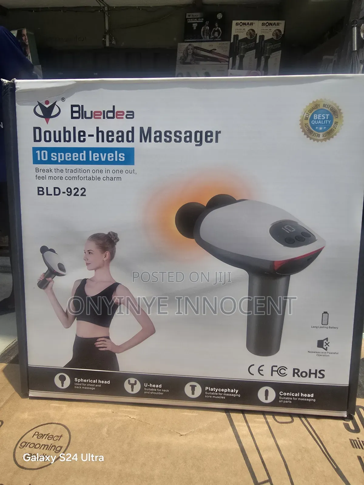 Blueidea Double-Head Massager – 10 Speed Levels Usb-C Charging