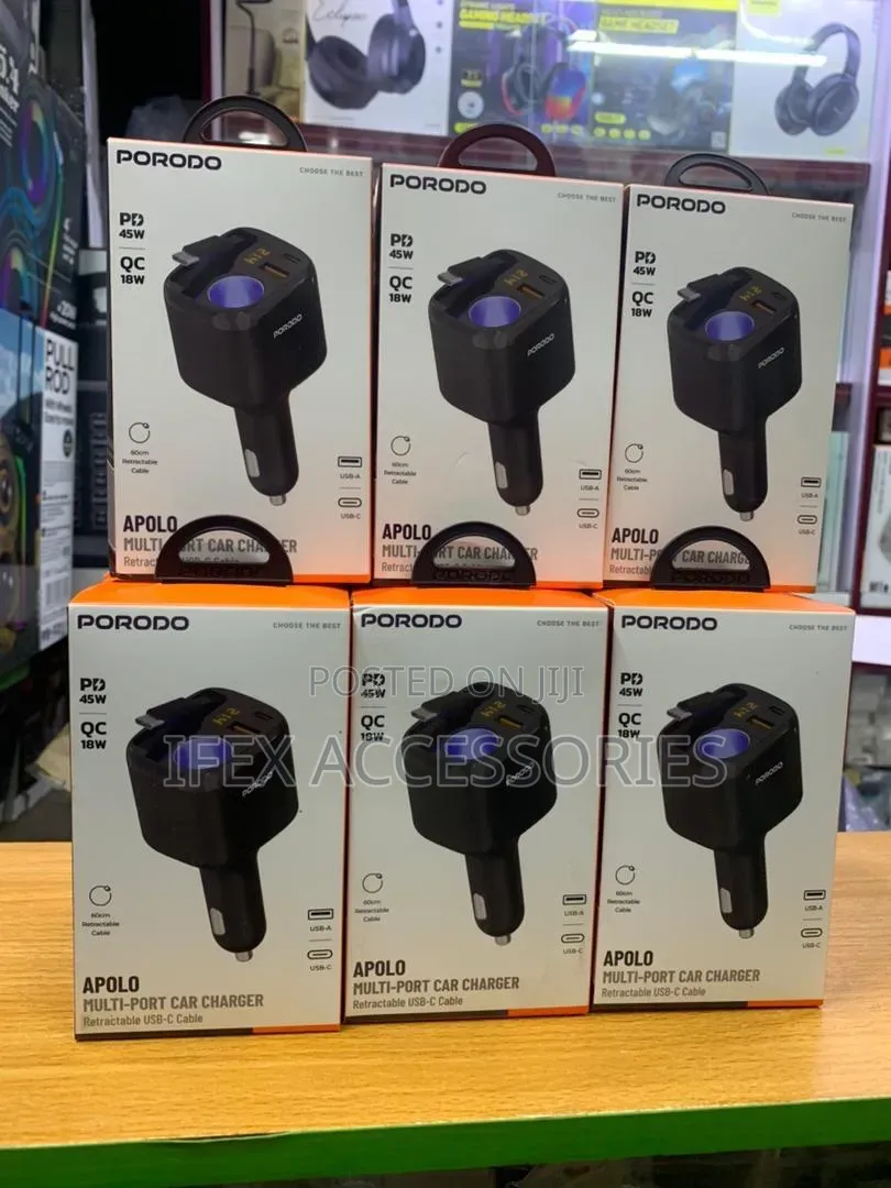 Porodo Apolo Multi-Port Car Charger