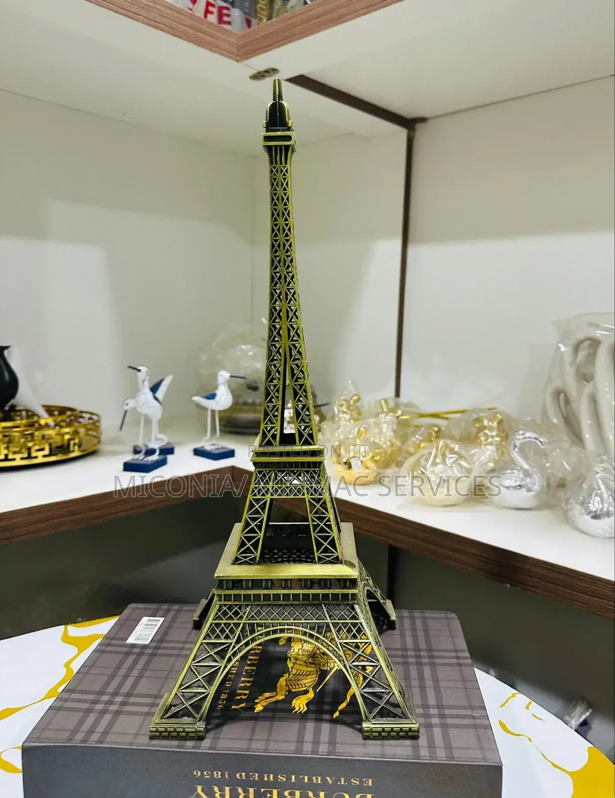 Paris Eiffel Tower Decorative Piece (Gold Antique Finish)